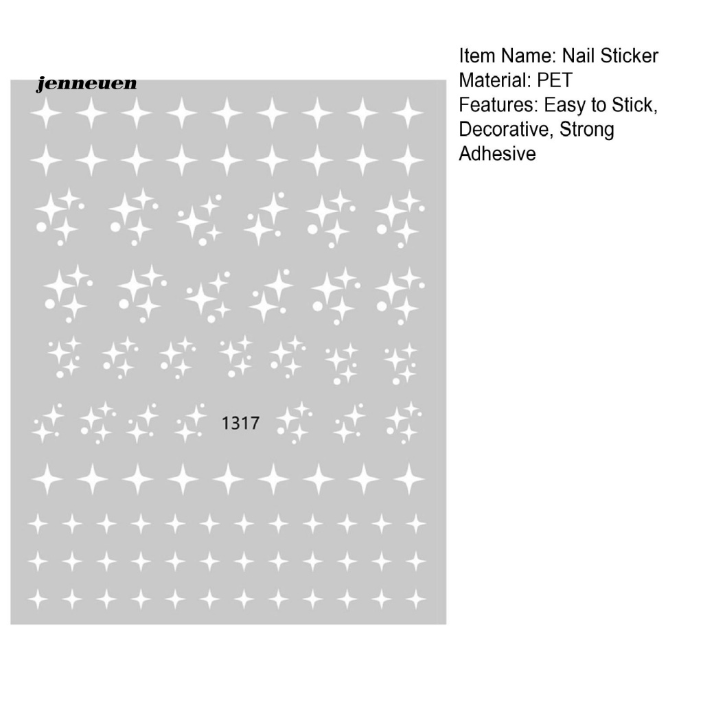 1 Tờ Miếng Dán Trang Trí Móng Tay Hình Đám Mây / Ngôi Sao / Chú Ngựa