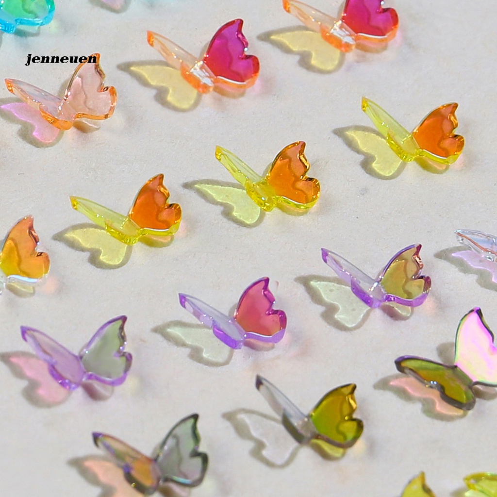 Set 24 Phụ Kiện Trang Trí Móng Tay Nghệ Thuật Hình Bướm Bằng Nhựa Resin Dễ Thương