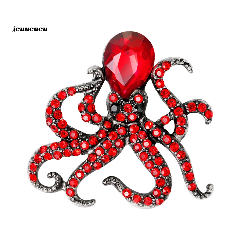 Ghim Cài Áo Hình Bạch Tuộc Đính Đá Dễ Thương