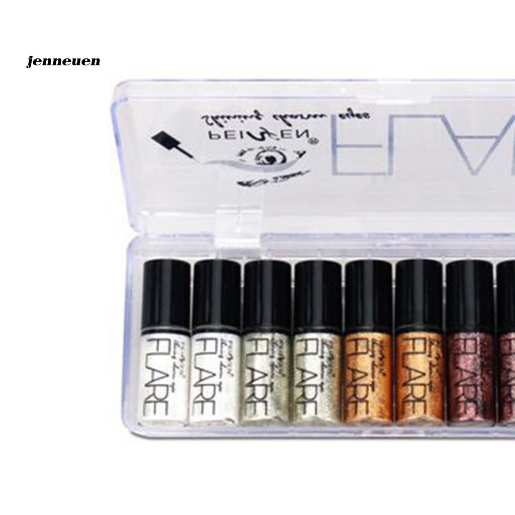 Set 10 Bút Kẻ Mắt Dạng Lỏng Nhanh Khô Lâu Trôi Chuyên Nghiệp