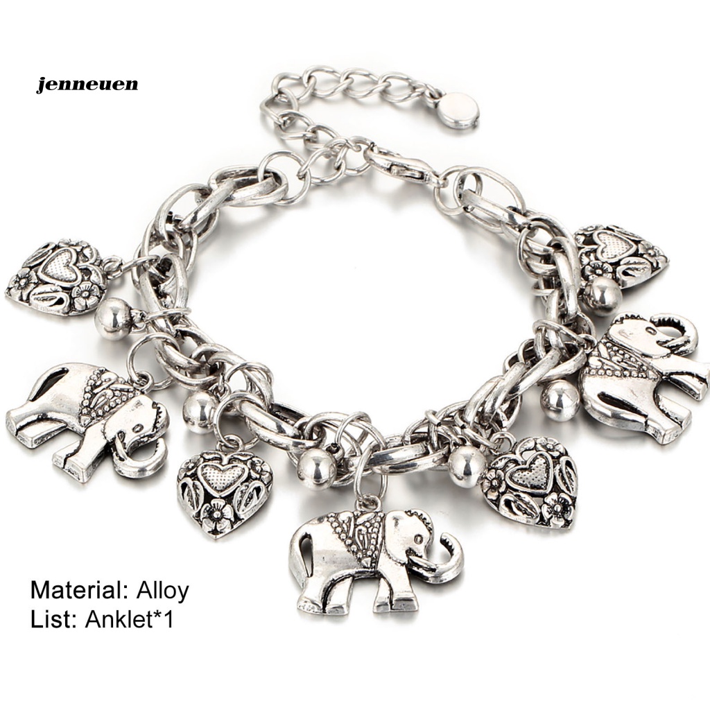 Lắc Chân Dạng Chuỗi Hạt Mặt Hình Voi Đơn Giản Thời Trang Đi Biển