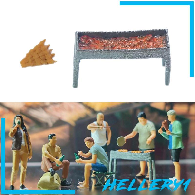 Set 2 Xiên Que Và Vỉ Nướng Trang Trí Tiểu Cảnh Tỉ Lệ 1 / 64