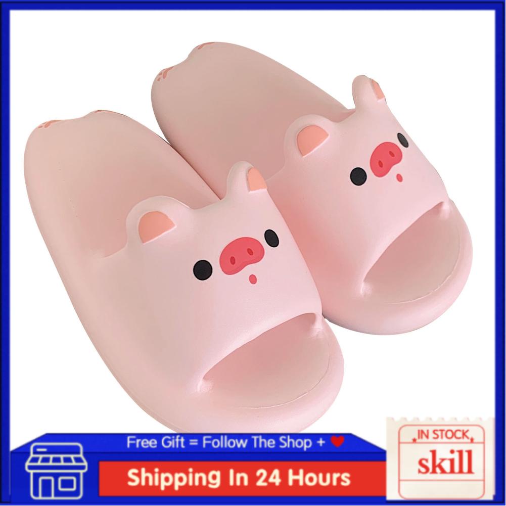 Skill Women Slide Sandals Cute Piggy Design EVA Lightweight Shower for Home Bedroom Hotel