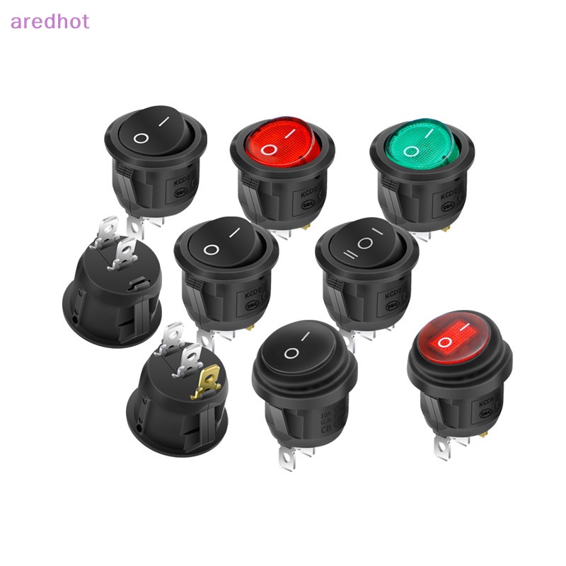 Công Tắc Bật / Tắt Đèn Hình Tròn Chống Thấm Nước Chất Lượng Cao 6A 250V 20mm 2 / 3 Feet 2 / 3 Mới