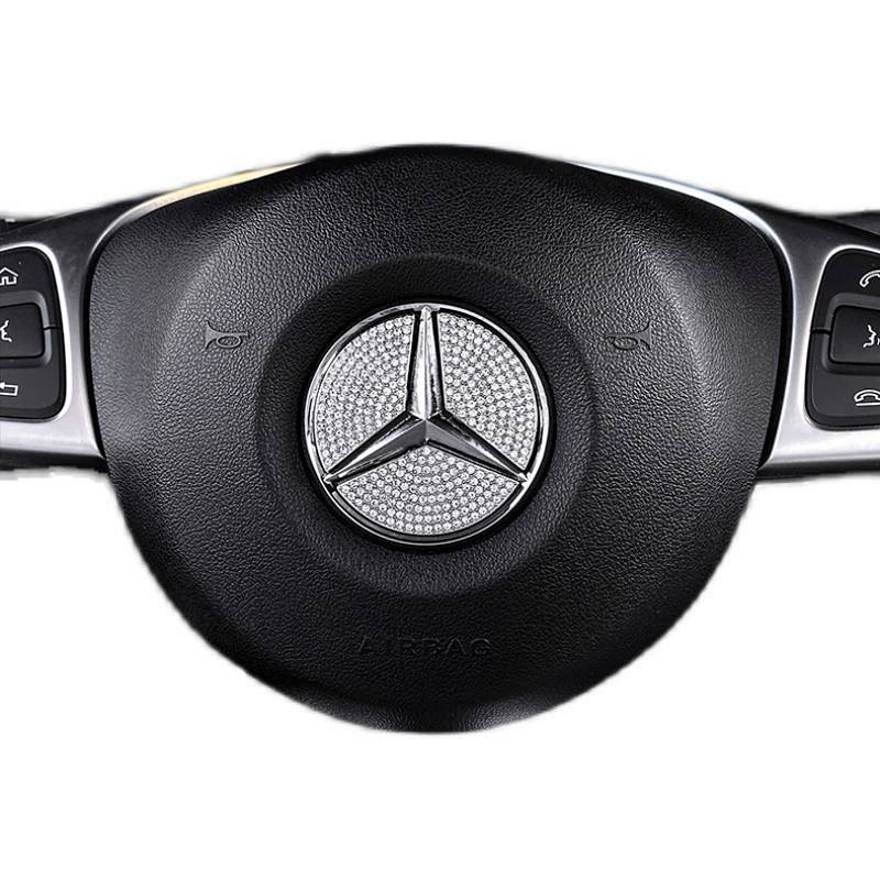 Car Steering Wheel with Brick Logo Three-Dimensional Stickers Personality Diamond Interior Decoration Stickers Suitable for BMW Honda Toyota sZl2