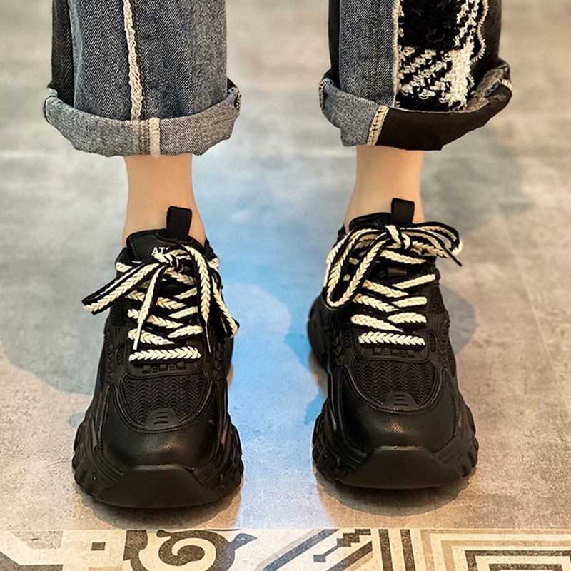 GUDETU❤Giày Thể Thao Trắng Đế Dày Thời Trang Cho Nữ