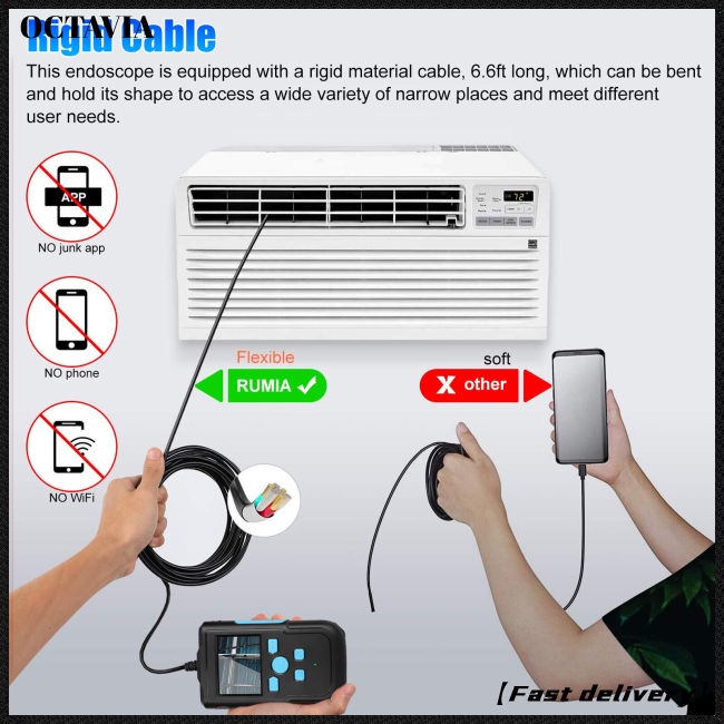 Camera Nội Soi Công Nghiệp 1080p Hd Màn Hình 2.4-inch Đường Ống 8mm-2m