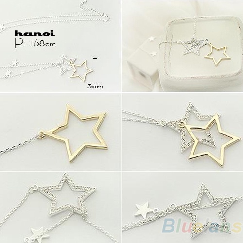 Vòng cổ Dài Mặt Ngôi Sao Đính Đá Thời Trang Cho Nữ
