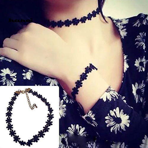Vòng Cổ Choker Ren Co Giãn Màu Đen Ngọt Ngào Phong Cách Boho Cổ Điển Thập Niên 80S 90S