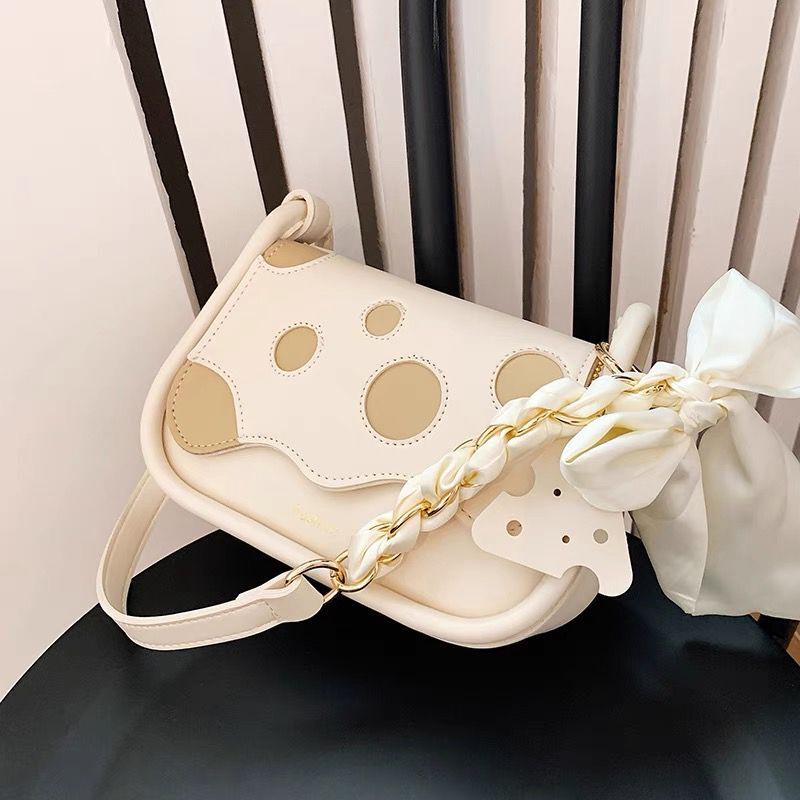 BEIBAOBAO Túi Đeo Vai Hình Vuông Cỡ Nhỏ Họa Tiết Bướm Phô Mai Dễ Thương Thời Trang Cho Nữ