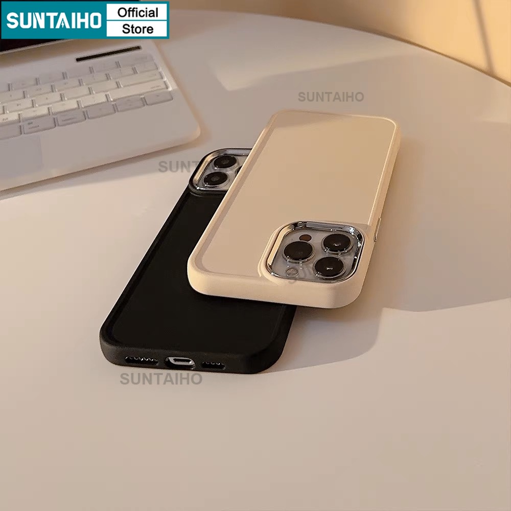 Suntaiho ốp iphone đen Ốp Điện Thoại ốp iphone silicon Mềm Nhám Chống Sốc Màu Trơn Cho iPhone 14 Pro max 13 12 11 Pro max 7 8 Plus XR XS max | BigBuy360 - bigbuy360.vn