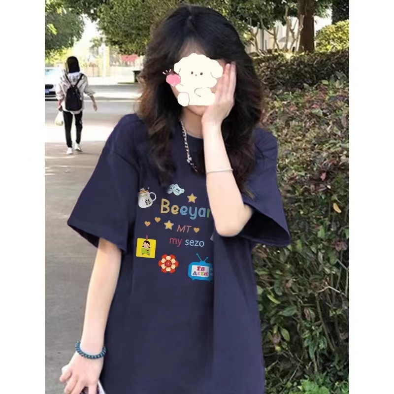 Áo Thun Mùa Hè Hàn Quốc Dáng Rộng Tay Cộc Kiểu Dáng Mới Size S-3XL 2023