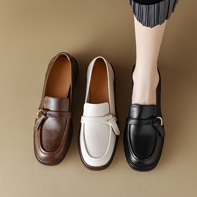 Giày Lười Da Mềm Đế Bằng Thời Trang Cho Nữ