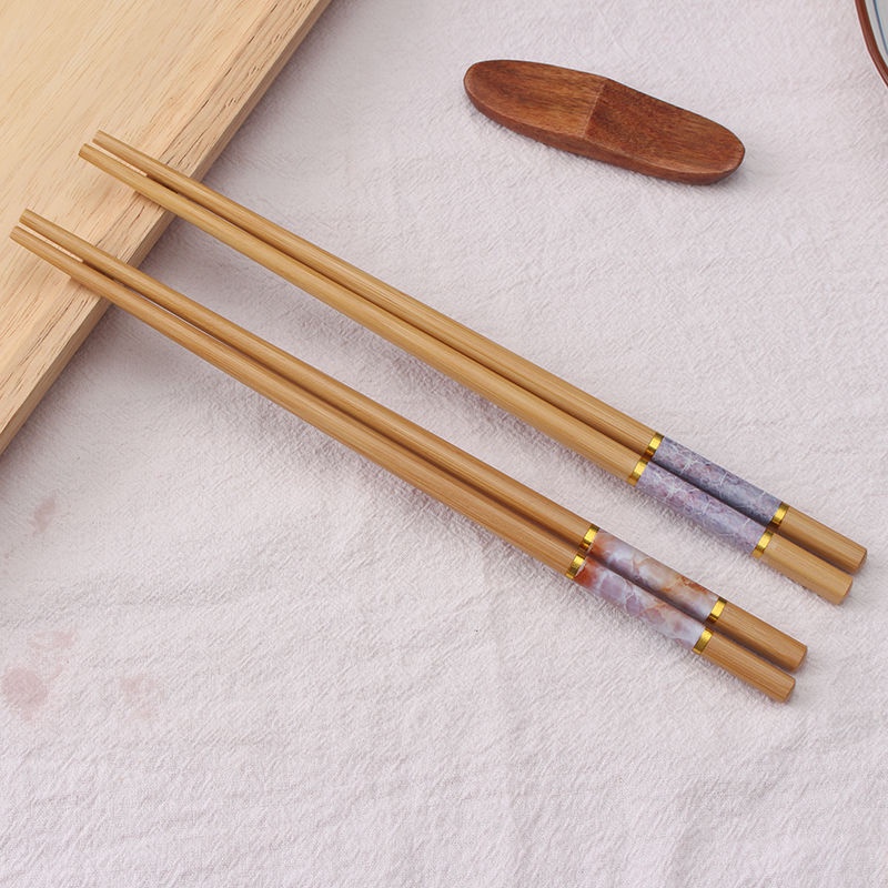 Đũa ăn cơm tre cao cấp Yajizhumu kháng khuẩn nhiều hoạ tiết DUA01