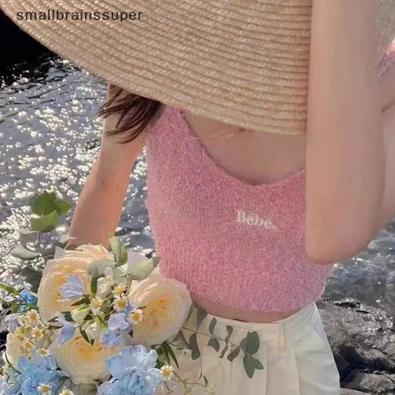 Áo Hai Dây Dệt Kim Thêu Chữ Ôm Dáng Thời Trang Mùa Hè Quyến Rũ Cho Nữ SBS