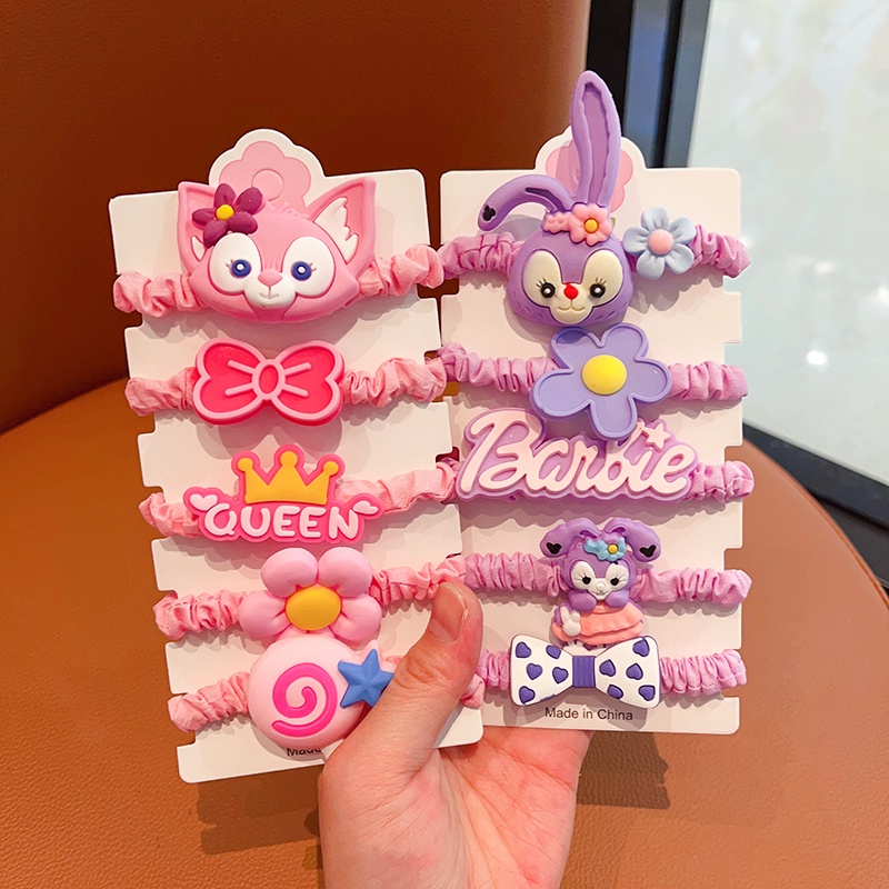 Set 5 Dây Buộc Tóc Đính Ruy Băng Cho Bé Gái