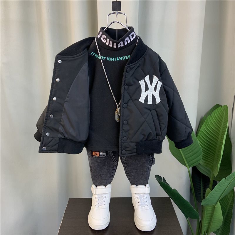 Áo Khoác Đệm Cotton Dày Dặn Thời Trang Thu Đông Cho Bé Trai