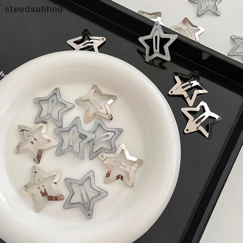 Set 10 Kẹp Tóc Hình Ngôi Sao 3cm Bằng Kim Loại Màu Sắc Ngọt Ngào Cho Bé Gái hhno