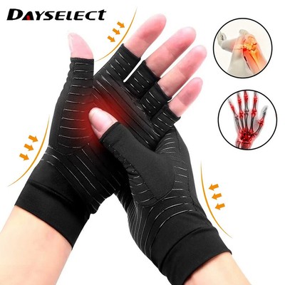 1 Cặp Găng Tay Nén Bằng Đồng Không Ngón Dùng Cho Đường Hầm Cá Chép / RSI / Chấn Thương / Đau Tay / Đau