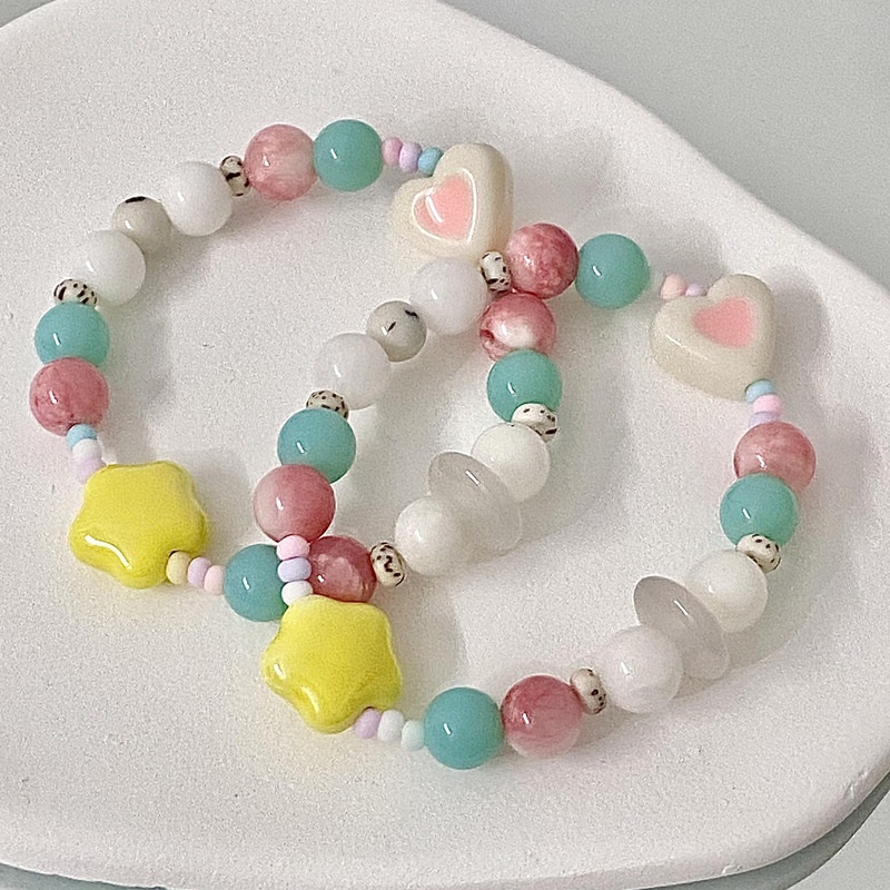 Vòng Tay Chuỗi Hạt Màu Sắc Ngọt Ngào Thời Trang Mùa Hè Cho Nữ YR