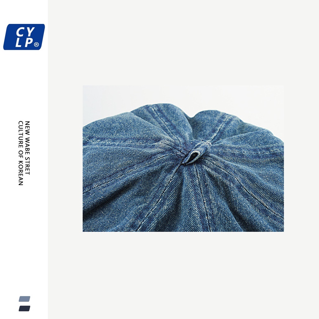 Mũ Beret Denim Thời Trang Nữ Retro