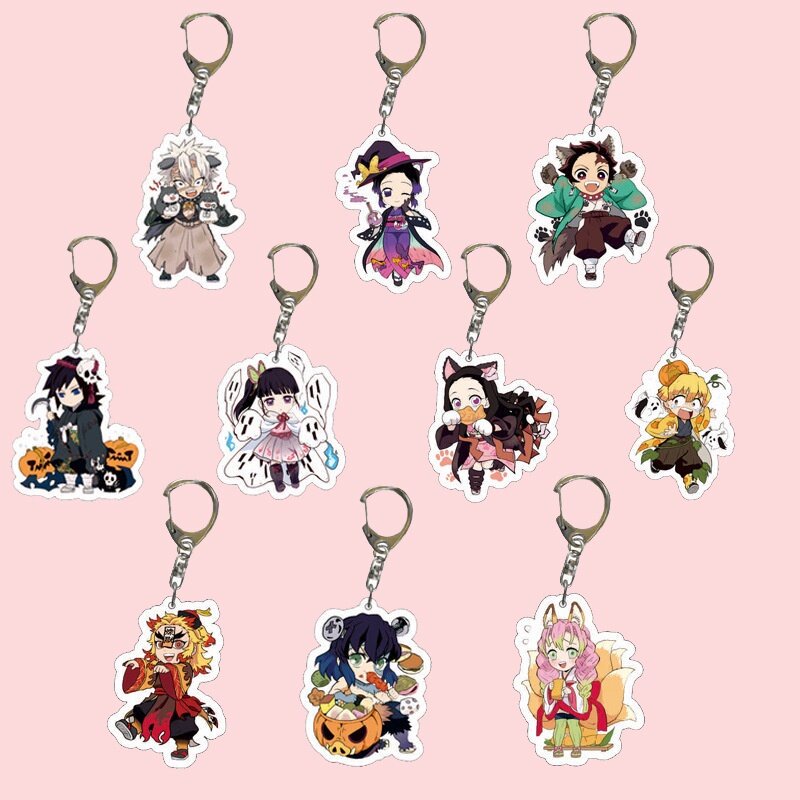 Móc Chìa Khóa 3cm Bằng Acrylic Hình Nhân Vật Anime Demon Slayer NLSHOP