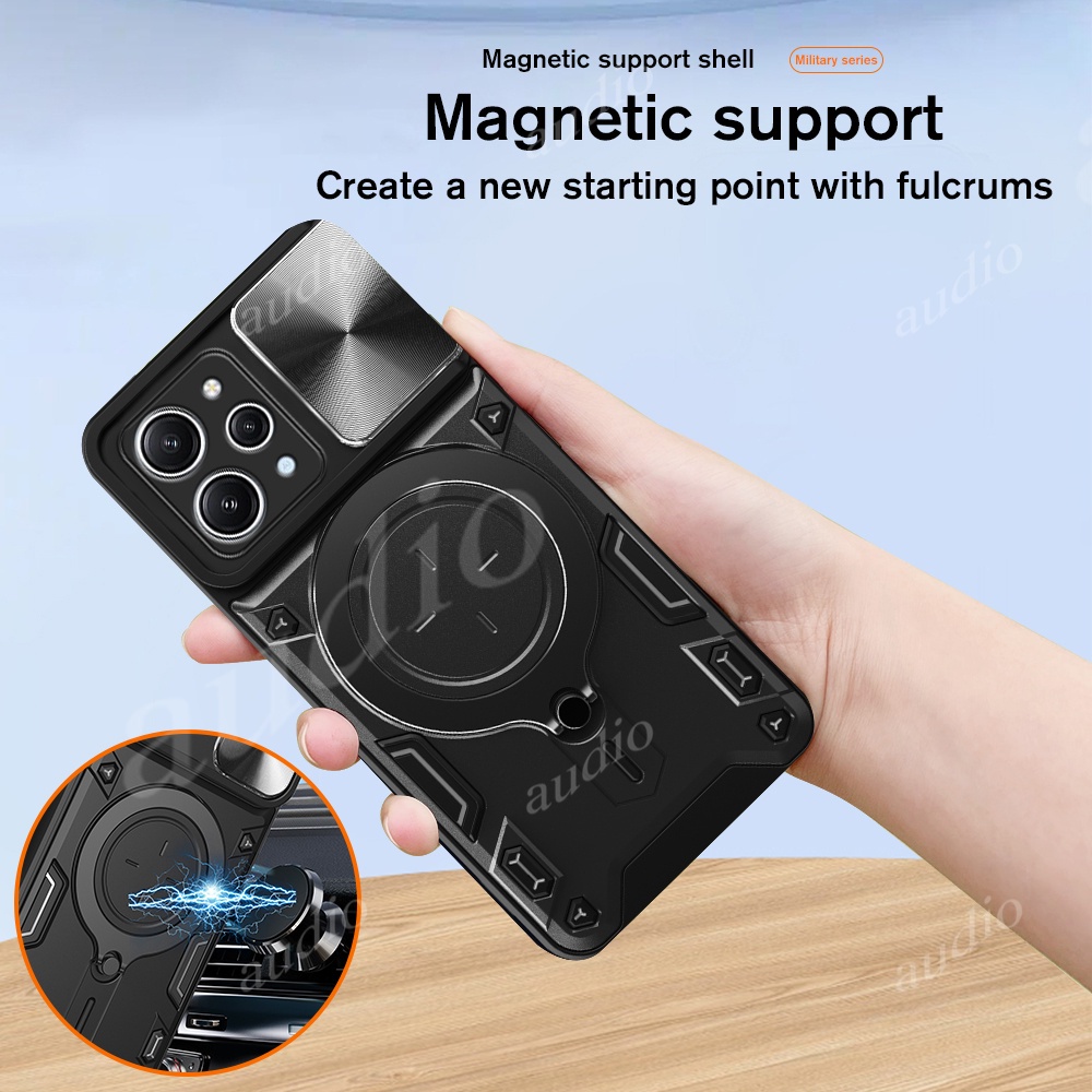 Ốp Điện Thoại Cứng Có Nhẫn Đỡ Cho Xiaomi Redmi 12 4G Redmi12 2023 Redmi12 4G