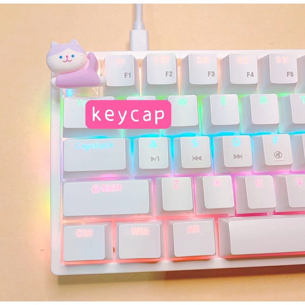 1 Nút Bàn Phím Cơ SBBG Hình Mèo Trong Mờ Cho Cơ Học