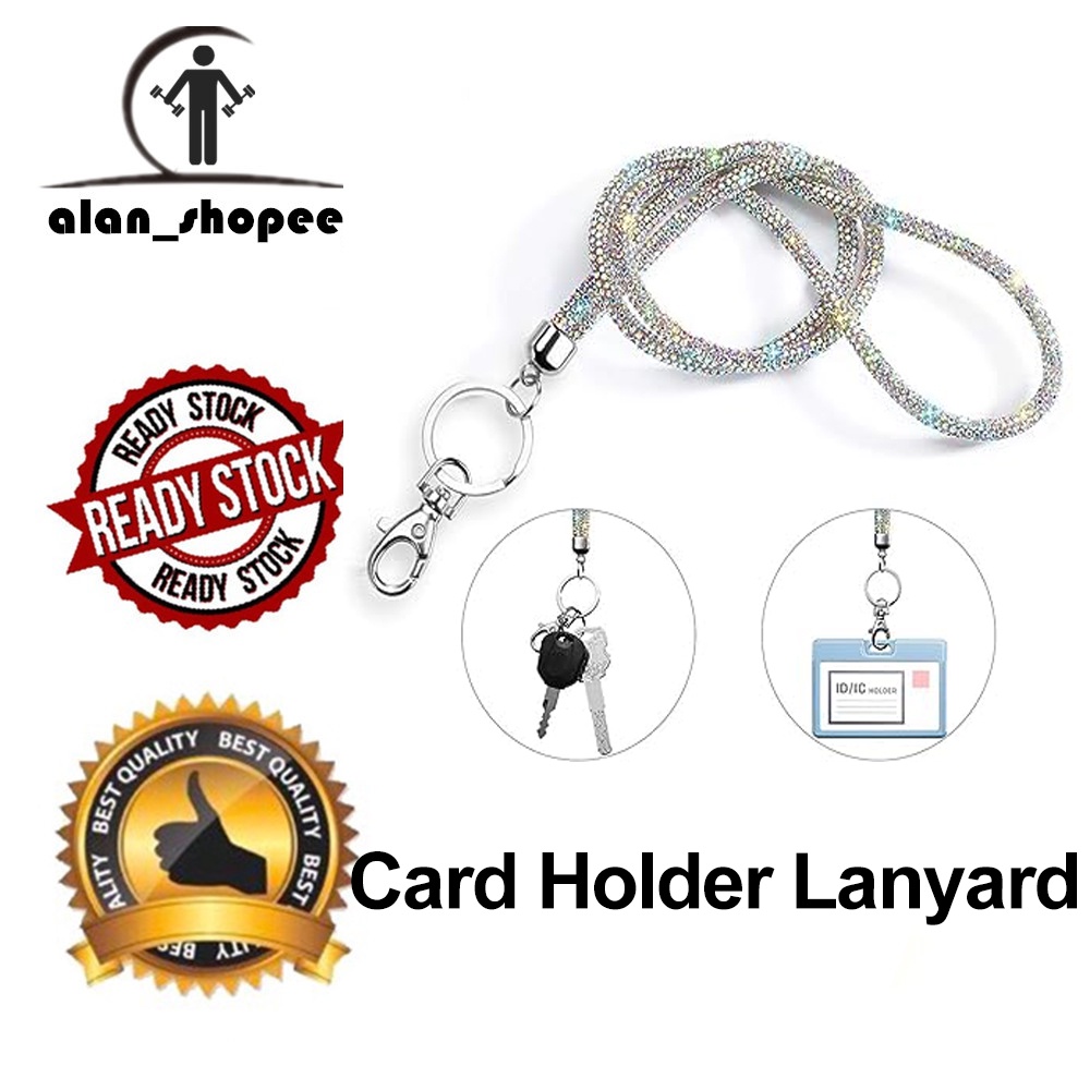 Dây Đeo Thẻ ID Đính Pha Lê Lấp Lánh Thời Trang Cho Nữ