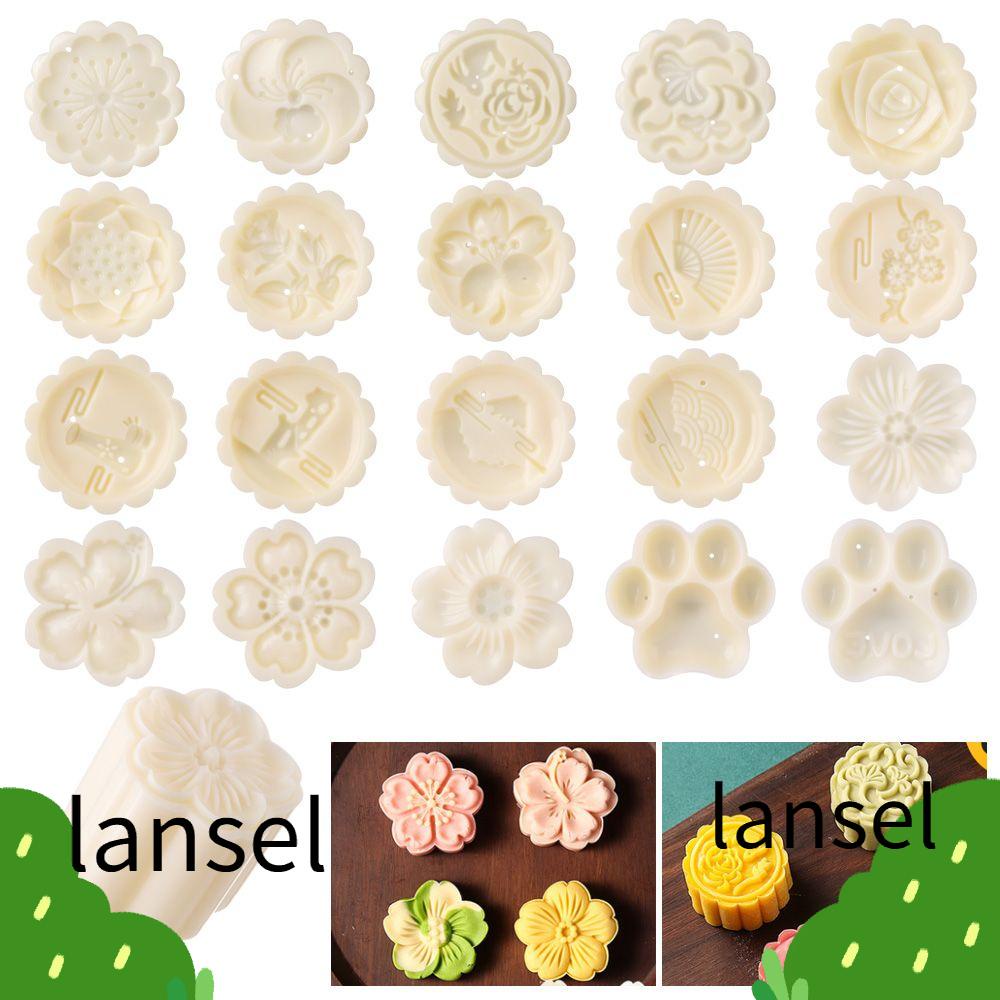 Khuôn Nhựa Nhấn Tay Ép Làm Bánh Trung Thu Hình Hoa Anh Đào/Mèo Sáng Tạo 50g DIY