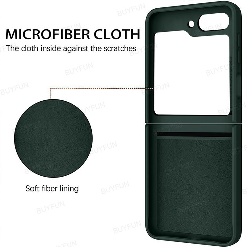 For Samsung Z Flip 5 flip5 5G Liquid Silicone Holder Cover Stand Ring Shell With Lanyard