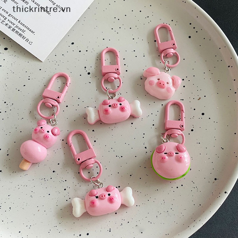 Móc Khóa Hình Heo Hồng Ba Chiều Dễ Thương