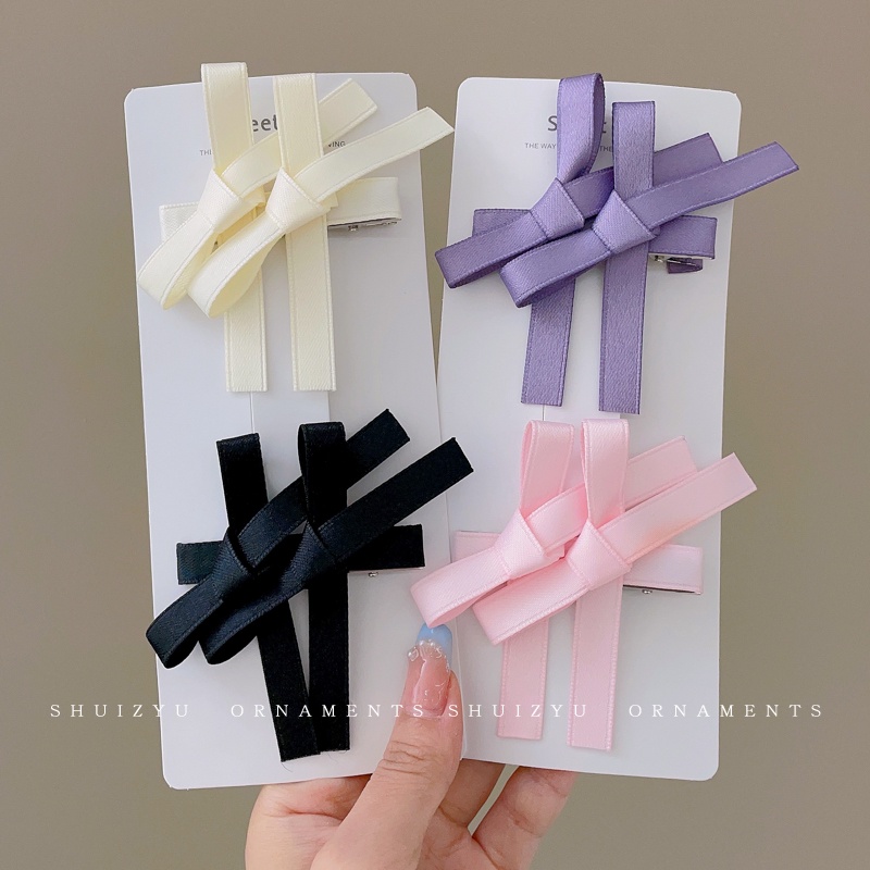 Kẹp Tóc Nơ Ruy Băng Nhiều Màu Dễ Thương Thời Trang Mùa Hè Cho Bạn Gái