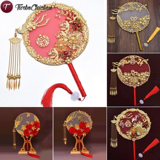 Quạt tròn cầm tay cho cô dâu