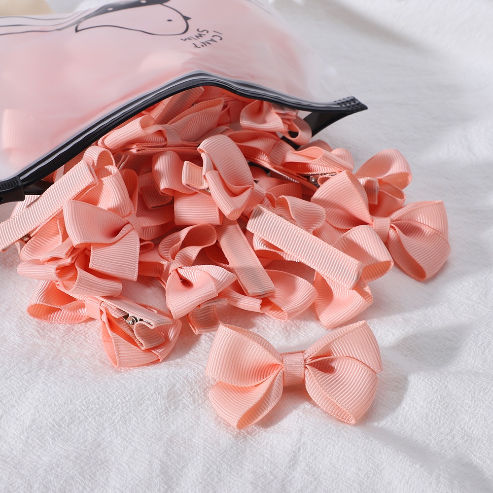 Set 2 Kẹp Tóc Nơ Màu Kẹo Ngọt Thời Trang Cho Bé Gái