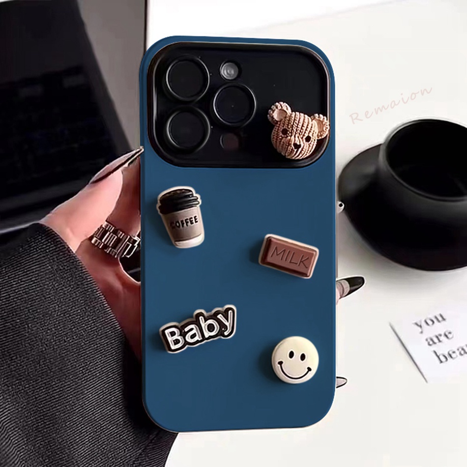 Ốp Điện Thoại Silicon Mềm Chống Sốc Màu Kẹo Hình Gấu 3D Cho IPhone 11 12 13 14 Pro MAX 11Pro 13Pro X XR XS MAX 14Promax