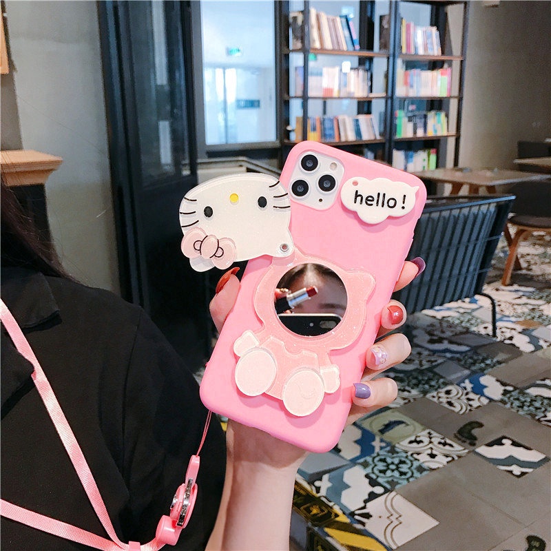 Ốp lưng chống rơi cho redmi note 12 pro 11s 10s 9s 8 7 pro redmi 12 10c 9a 9c 9t poco x5 m3 pro kawaii anime hình kitty vỏ điện thoại có dây buộc