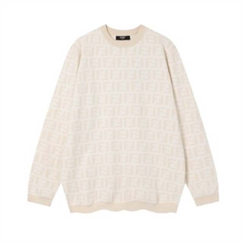 Xu hướng đường phố cổ điển fe666ndi cặp đôi thời trang dệt kim jacquard dập nổi áo len cổ tròn dài tay áo chui đầu cộng với kích thước unisex