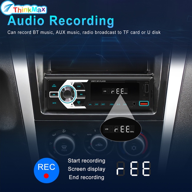 Máy Nghe Nhạc MP3 12V Hỗ Trợ Đài FM AUX Đầu Vào TF / EQ / Dual USB Cho Xe Hơi
