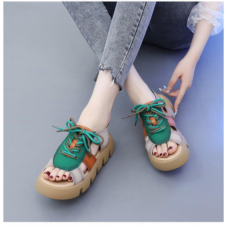 Giày Sandal Đế Xuồng Mũi Tròn Thời Trang Dành Cho Nữ