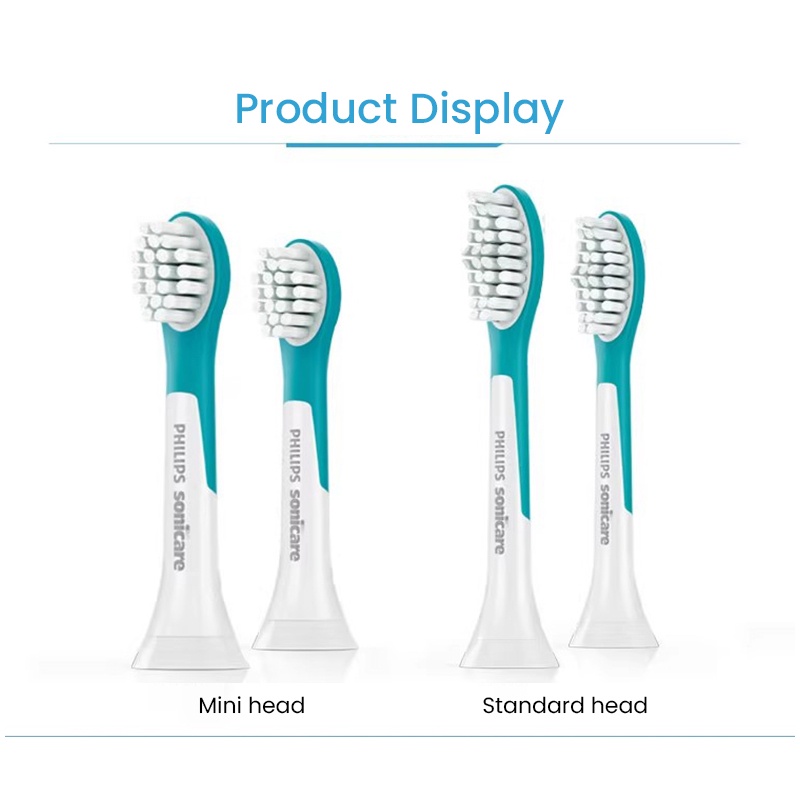Đầu bàn chải thay thế philips cho bàn chải đánh răng điện trẻ em hx6322 hx6352 2 cái / gói