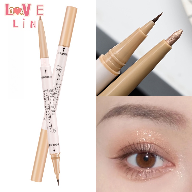 Lovelin màu pha lê berbeni hiệu ứng kép nằm tằm bút phác thảo bút bóng mờ khuôn mặt tự nhiên để bút đánh dấu sáng