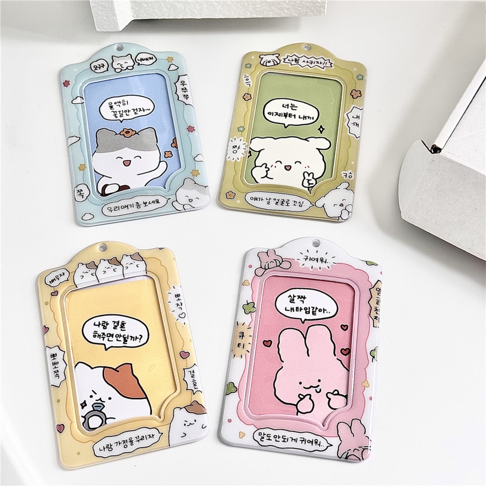 Ins wind cat dễ thương chủ thẻ han ảnh 3 inch thần tượng thẻ nhỏ thẻ sinh viên người tổ chức thẻ chủ mặt dây chuyền