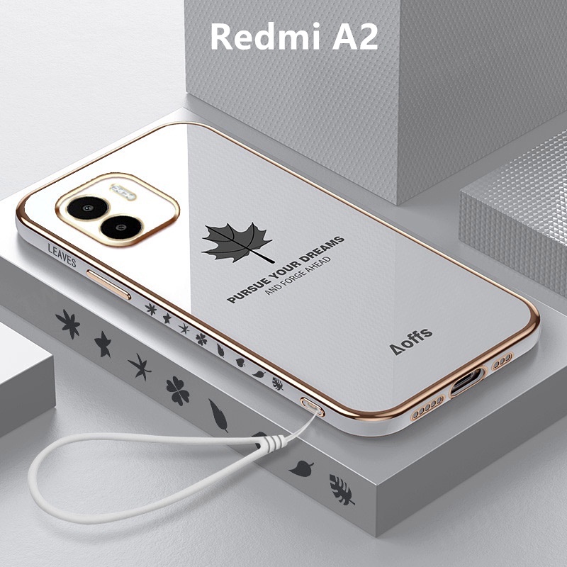 Ốp Lưng Redmi A2 Mềm Chống Sốc Họa Tiết Lá Phong Cho Ốp Điện Thoại Redmi A2