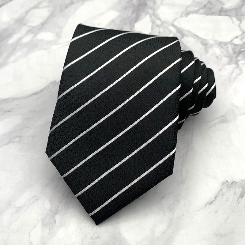 Cà Vạt Nam Bản Rộng 8cm Màu Trắng Đen Thời Trang Lịch Lãm