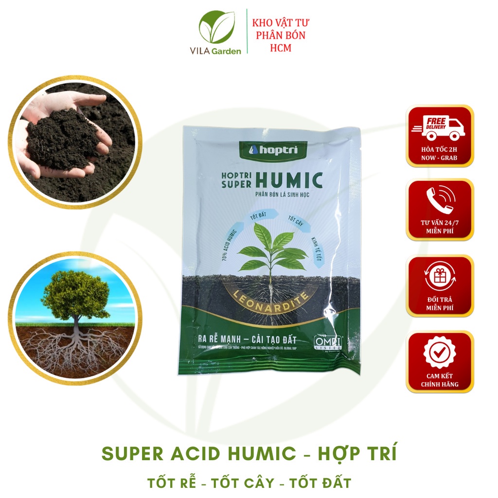 Phân Bón Sinh Học Super Acid Humic gói 250g, Phân Humic Axit giúp ra rễ mạnh, phục hồi cây, cải tạo đất