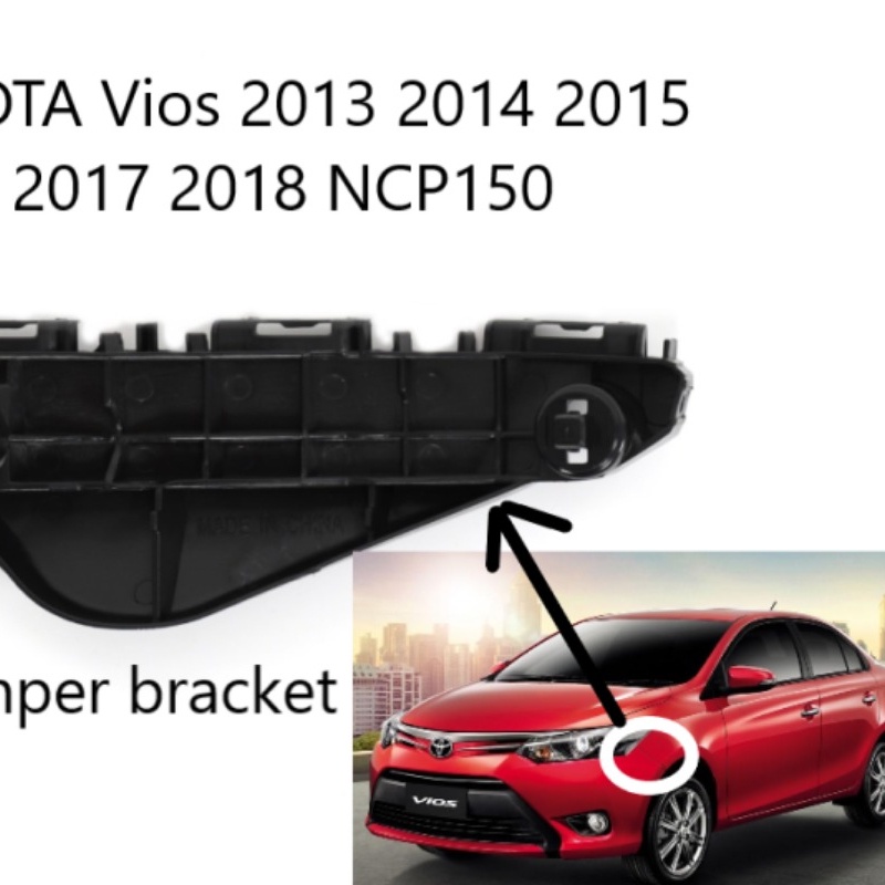Một cặp toyota vios 2013 2014 2015 2016 2017 2018 gen 3 giá đỡ bên cản trước clip mới