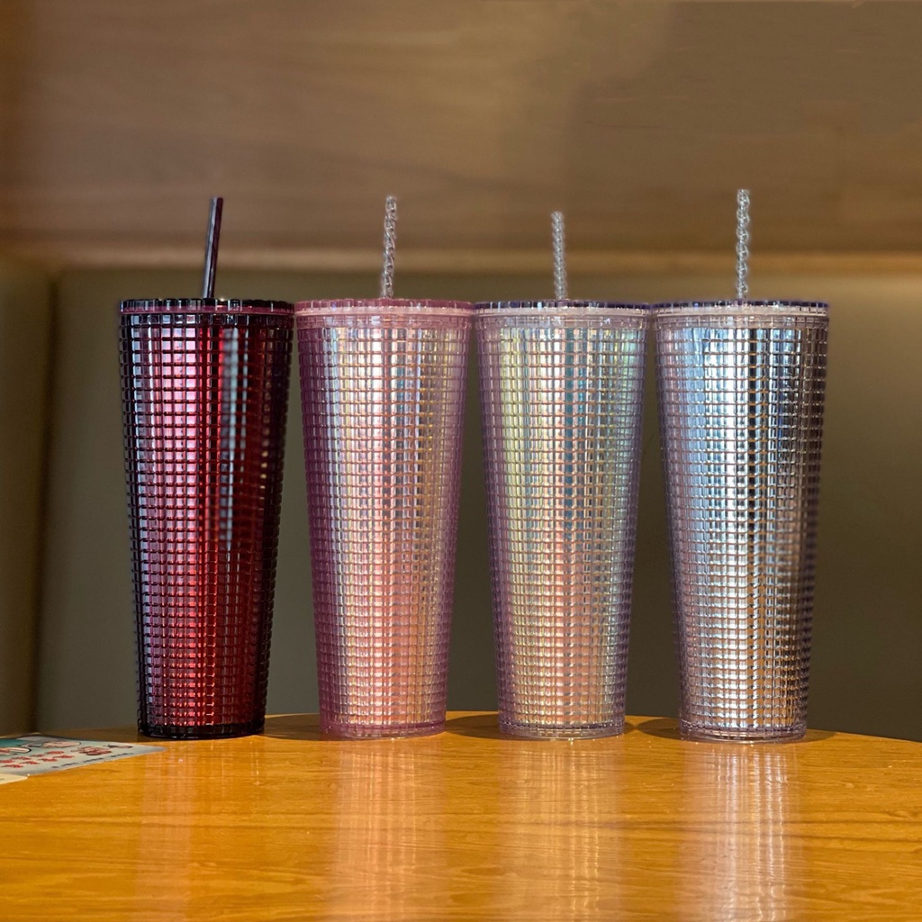 710ml/24oz Starbucks Pink Series Tumbler Bình Giữ Nhiệt Nàng Tiên Cá Có Cân Cốc Hai Lớp Ống Hút Bằng Nhựa Cốc Barbie Pink Collection -top3C01