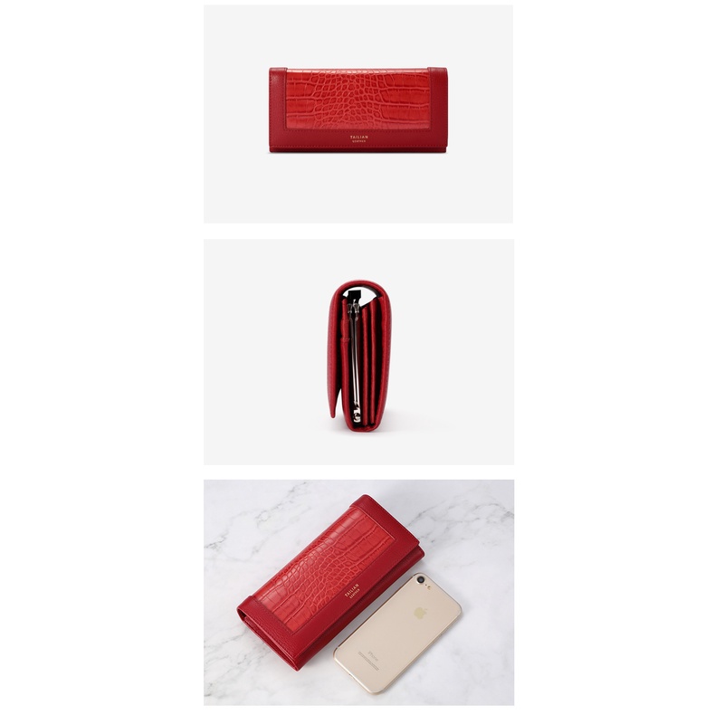 Ví Cầm Tay Đa Năng Họa Tiết Da Cá Sấu Phong Cách Âu Mỹ Cho Nữ