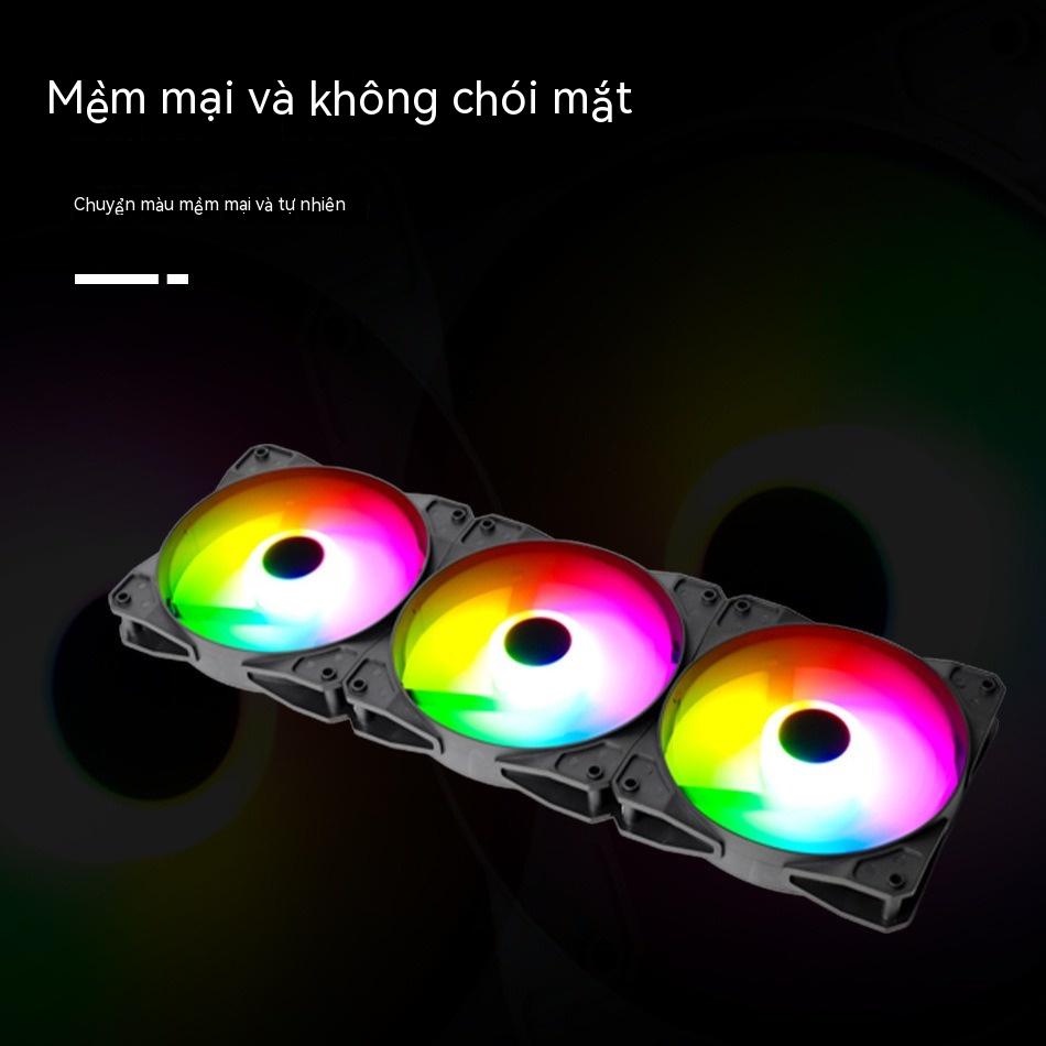 Quạt Làm Mát Có Đèn led Dạ Quang 12cm Im Lặng rgb